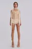Champagne Skinny Scarf sold by Jaded London
