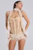 Champagne Skinny Scarf sold by Jaded London