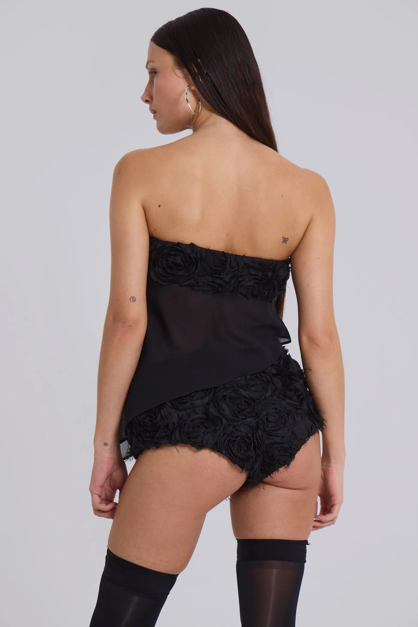 Regina Corset Top In Black Roses sold by Jaded London product image thumbnail 4