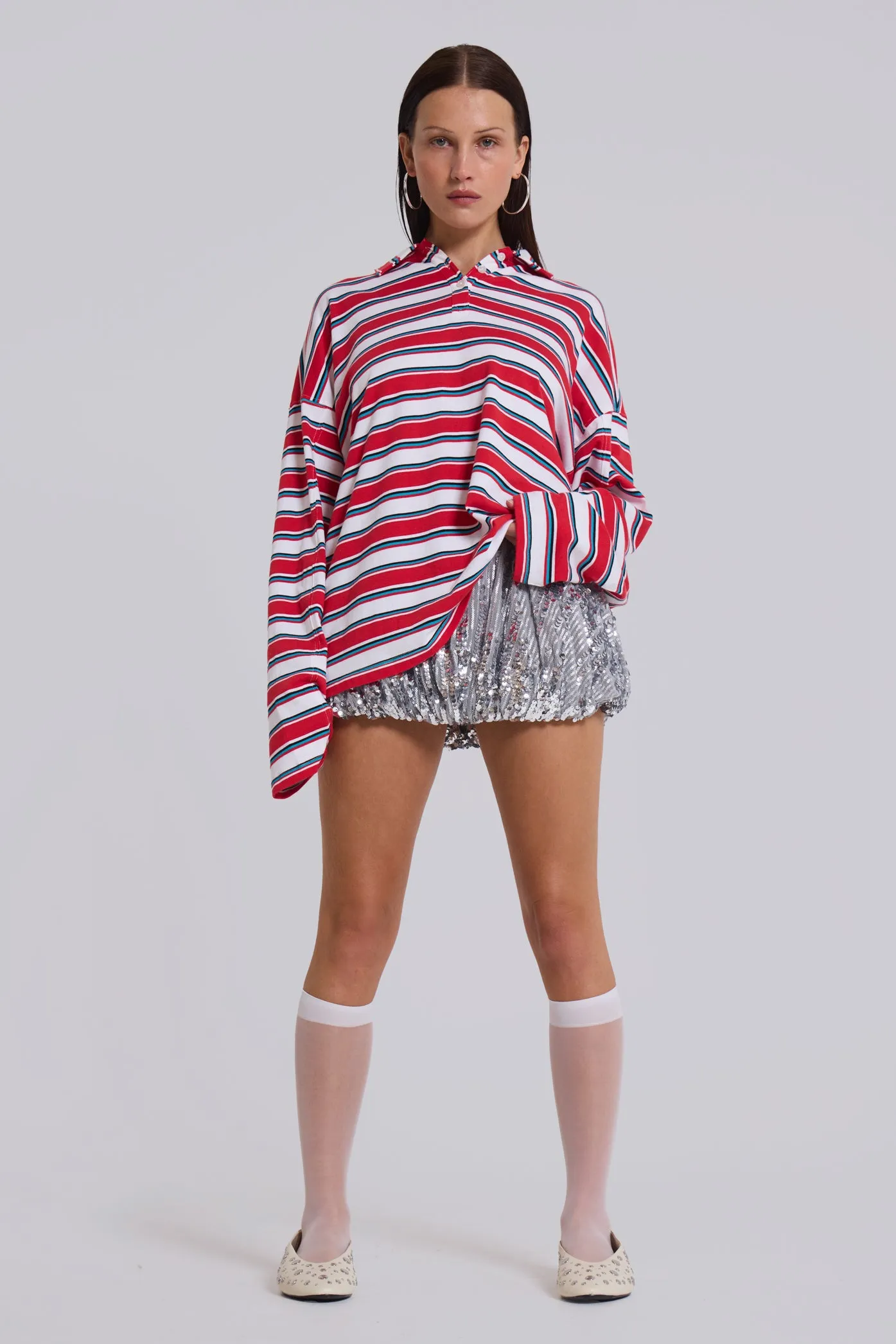 Bella Stripe Polo Top sold by Jaded London product image thumbnail 2