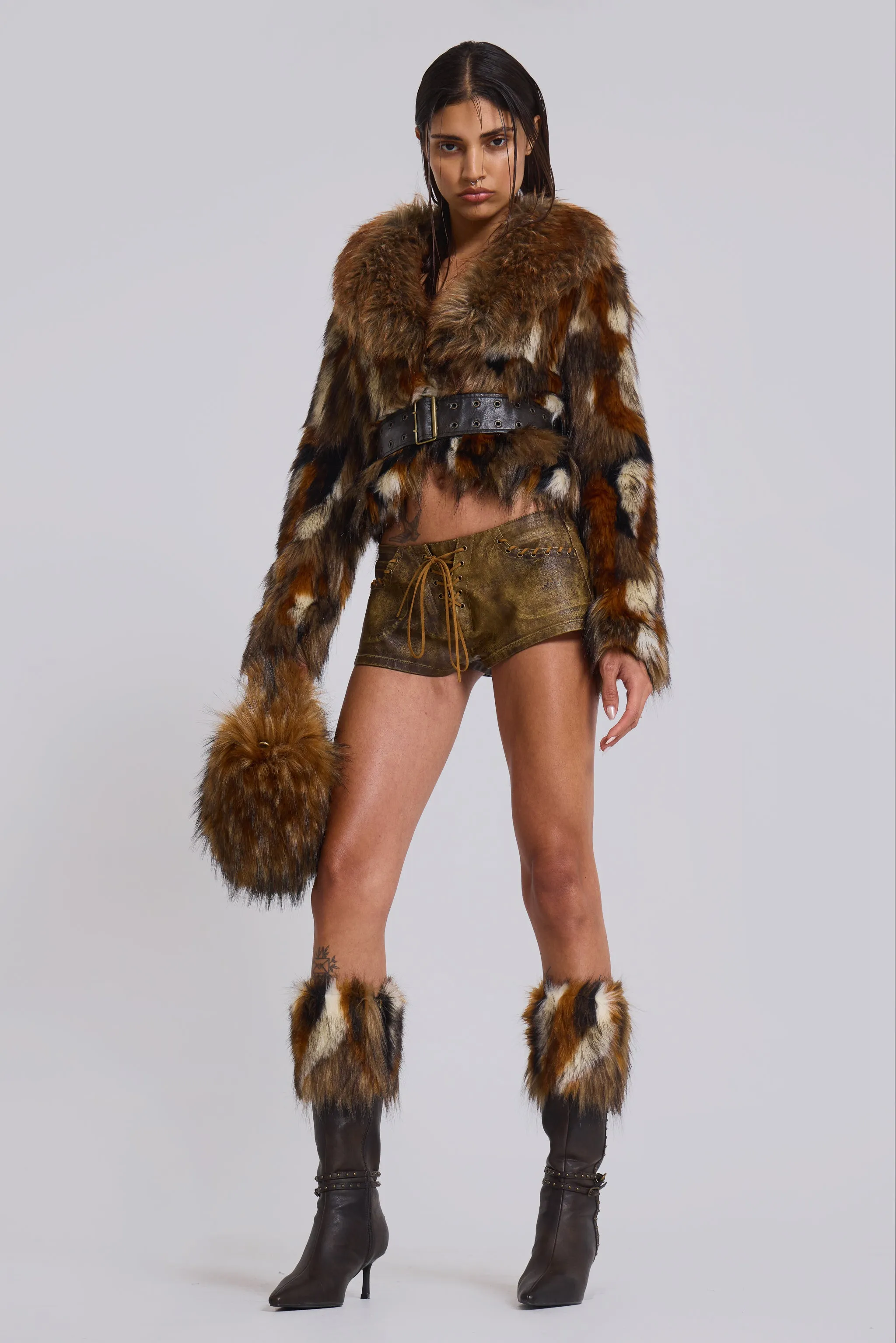 Mesconda Faux Fur Belted Jacket sold by Jaded London product image thumbnail 2