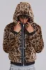 Leopard Faux Fur Hooded Mendoza Jacket sold by Jaded London