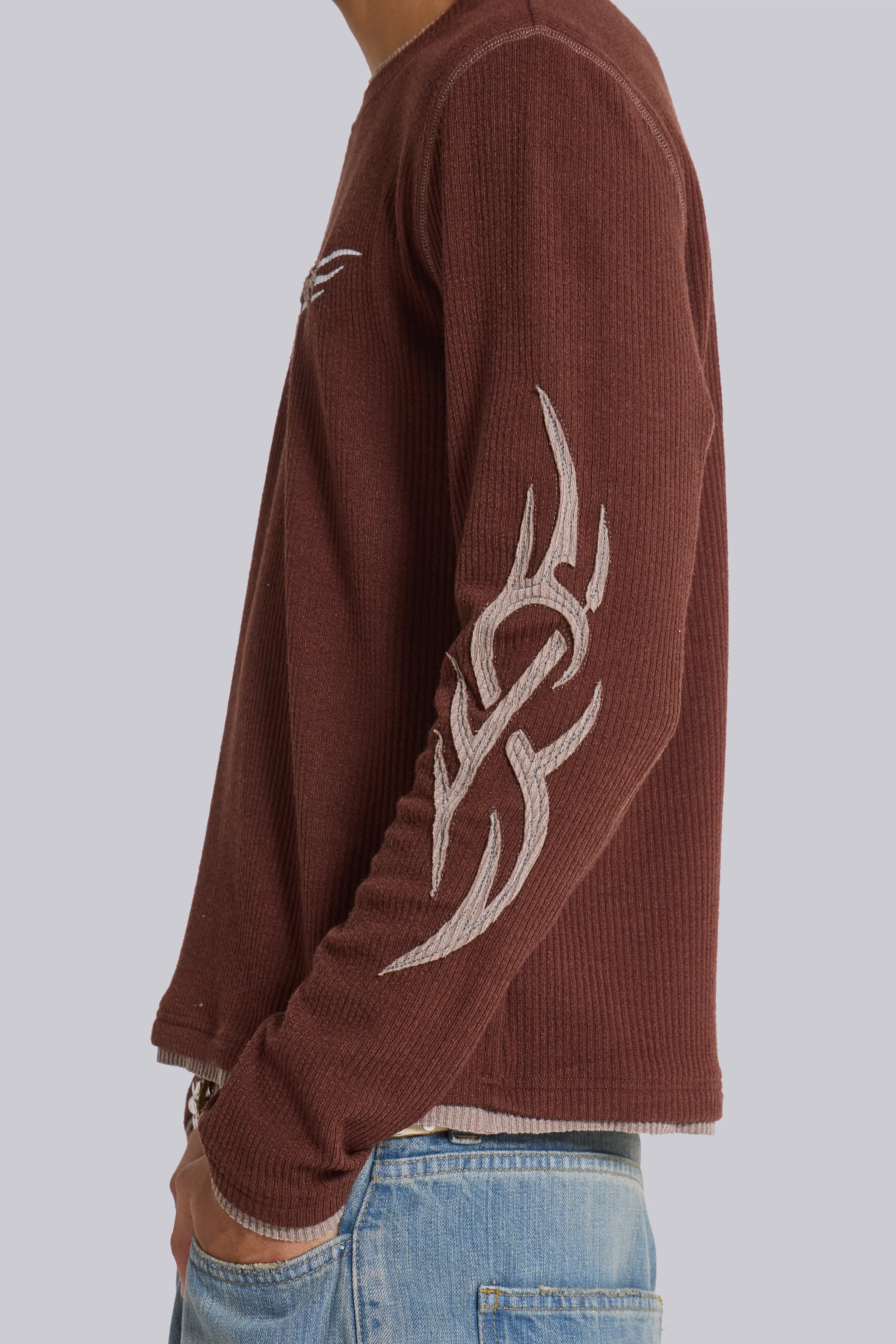 Brown Tattoo Applique Tee sold by Jaded London product image thumbnail 5