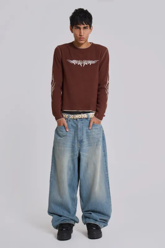 Brown Tattoo Applique Tee sold by Jaded London