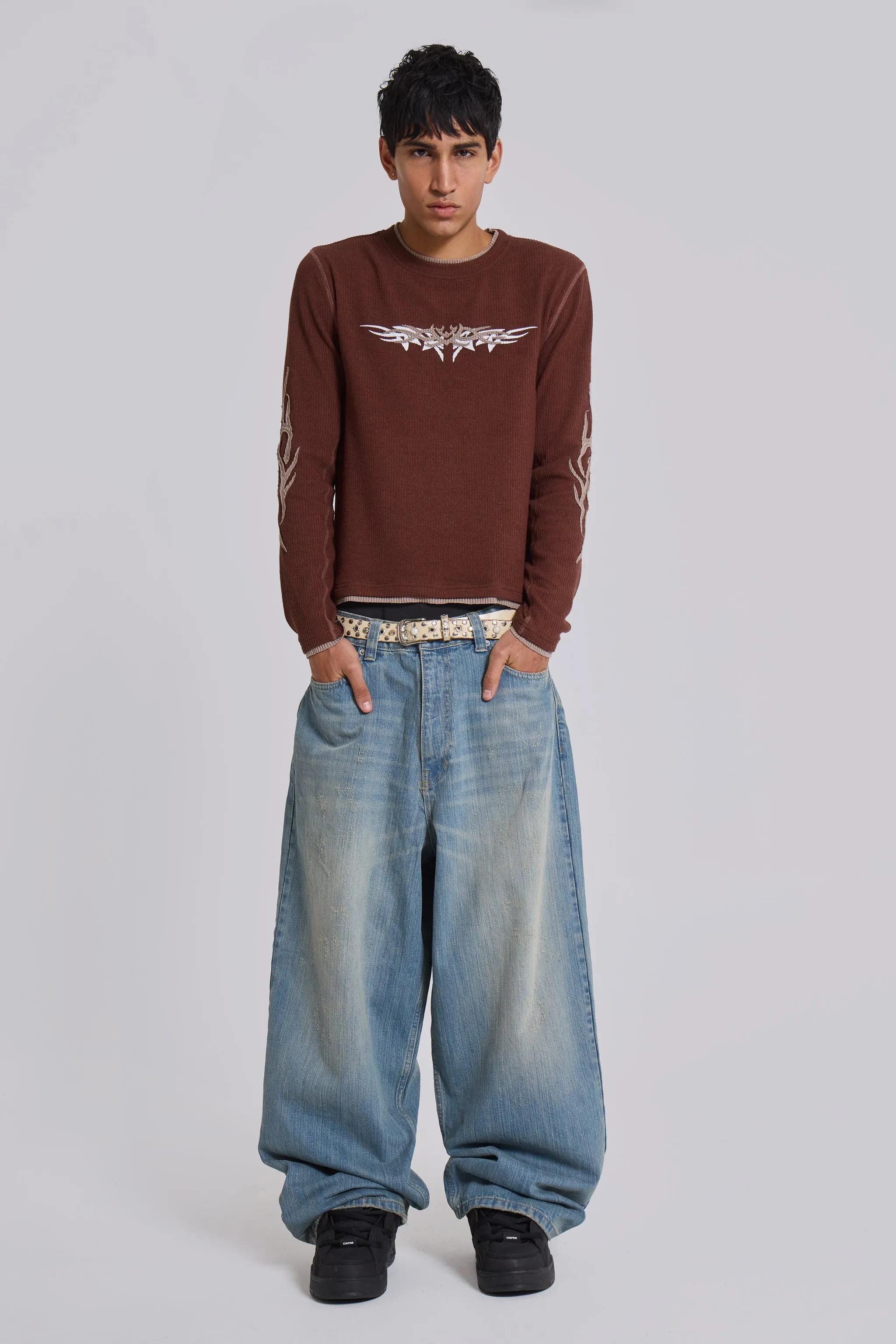 Brown Tattoo Applique Tee sold by Jaded London