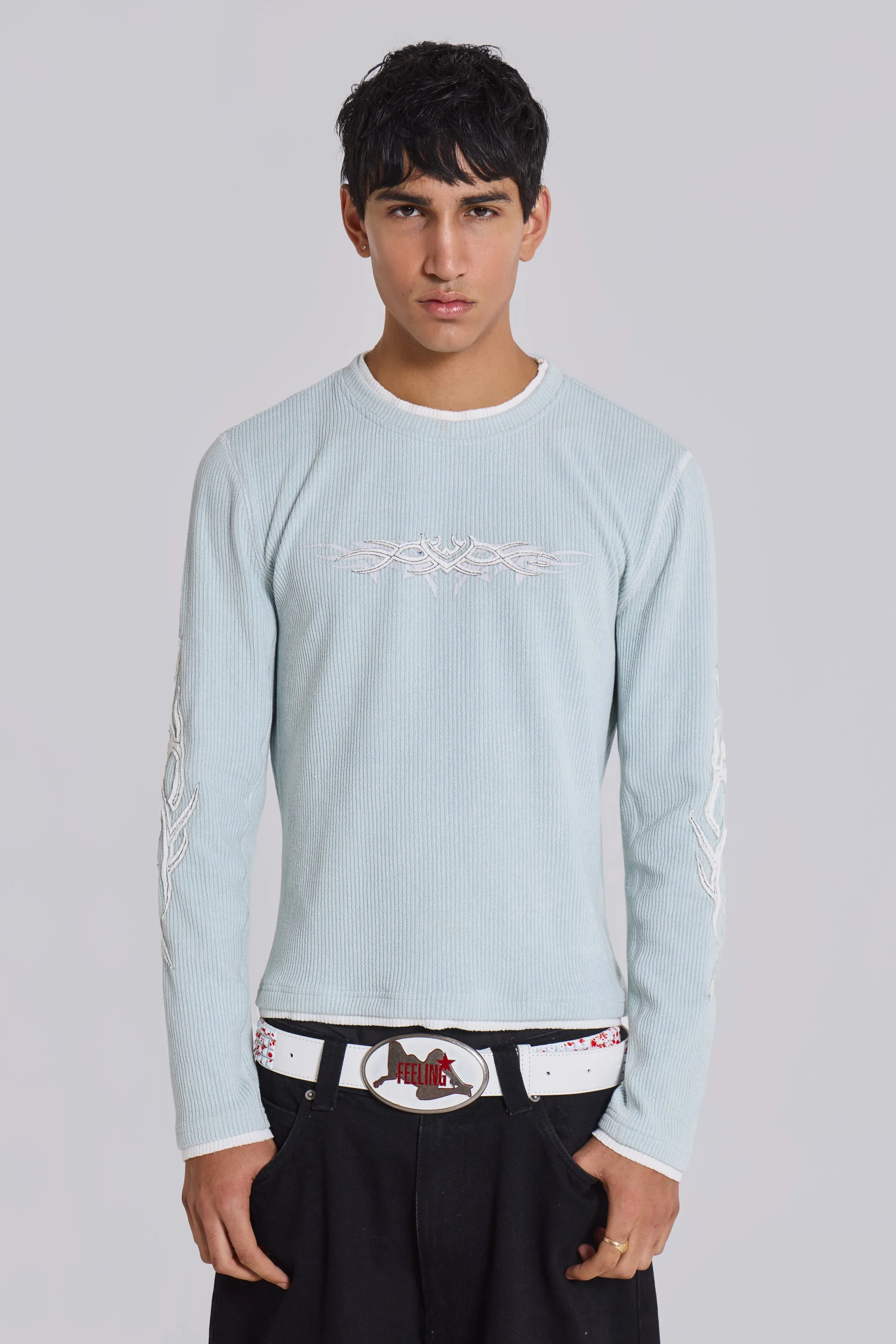 Aqua Tattoo Applique Tee sold by Jaded London