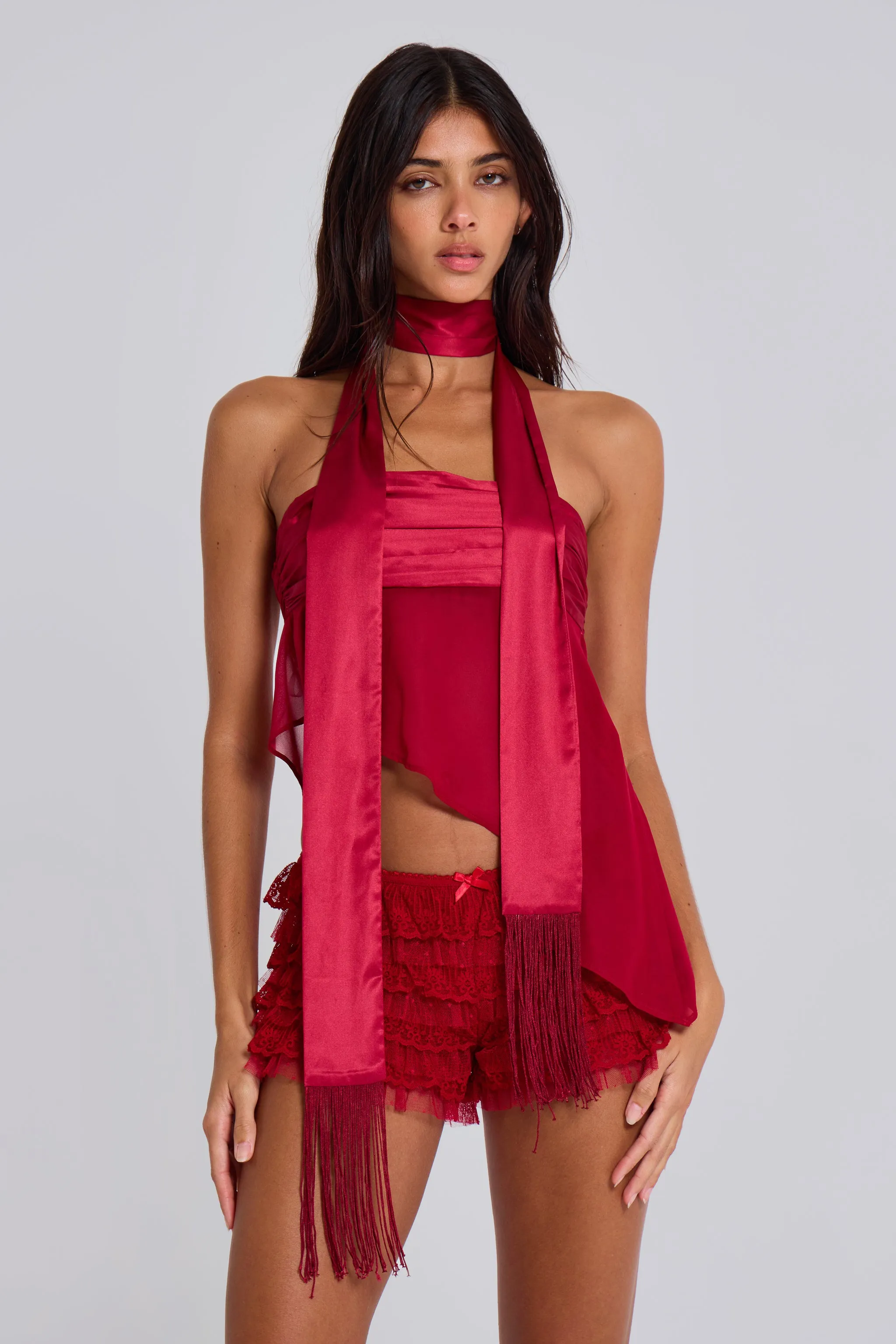 Regina Corset Top In Scarlet Red sold by Jaded London product image thumbnail 5