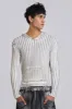 White Scrape Knit Hoodie sold by Jaded London