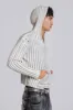 White Scrape Knit Hoodie sold by Jaded London
