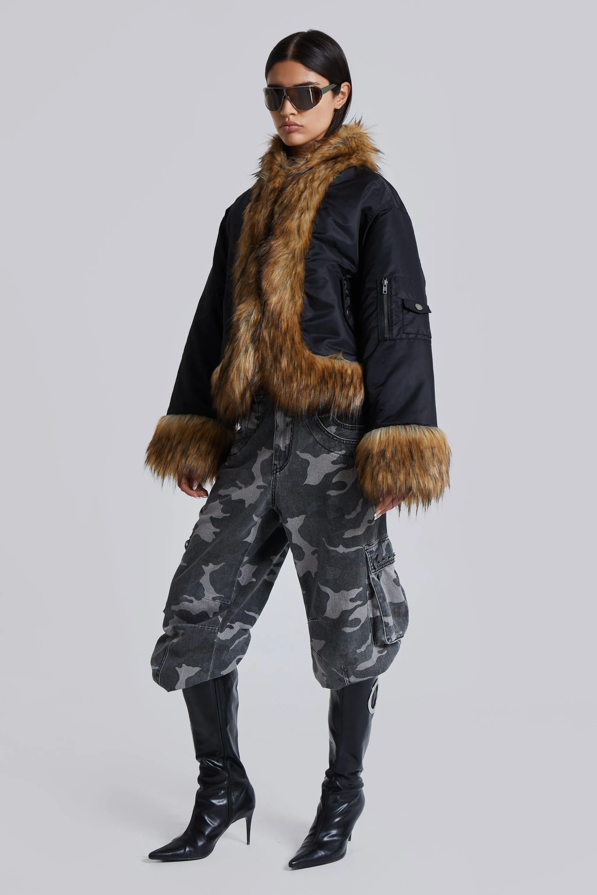 Washed Black Trooper Camo Cargo Pant sold by Jaded London product image thumbnail 2
