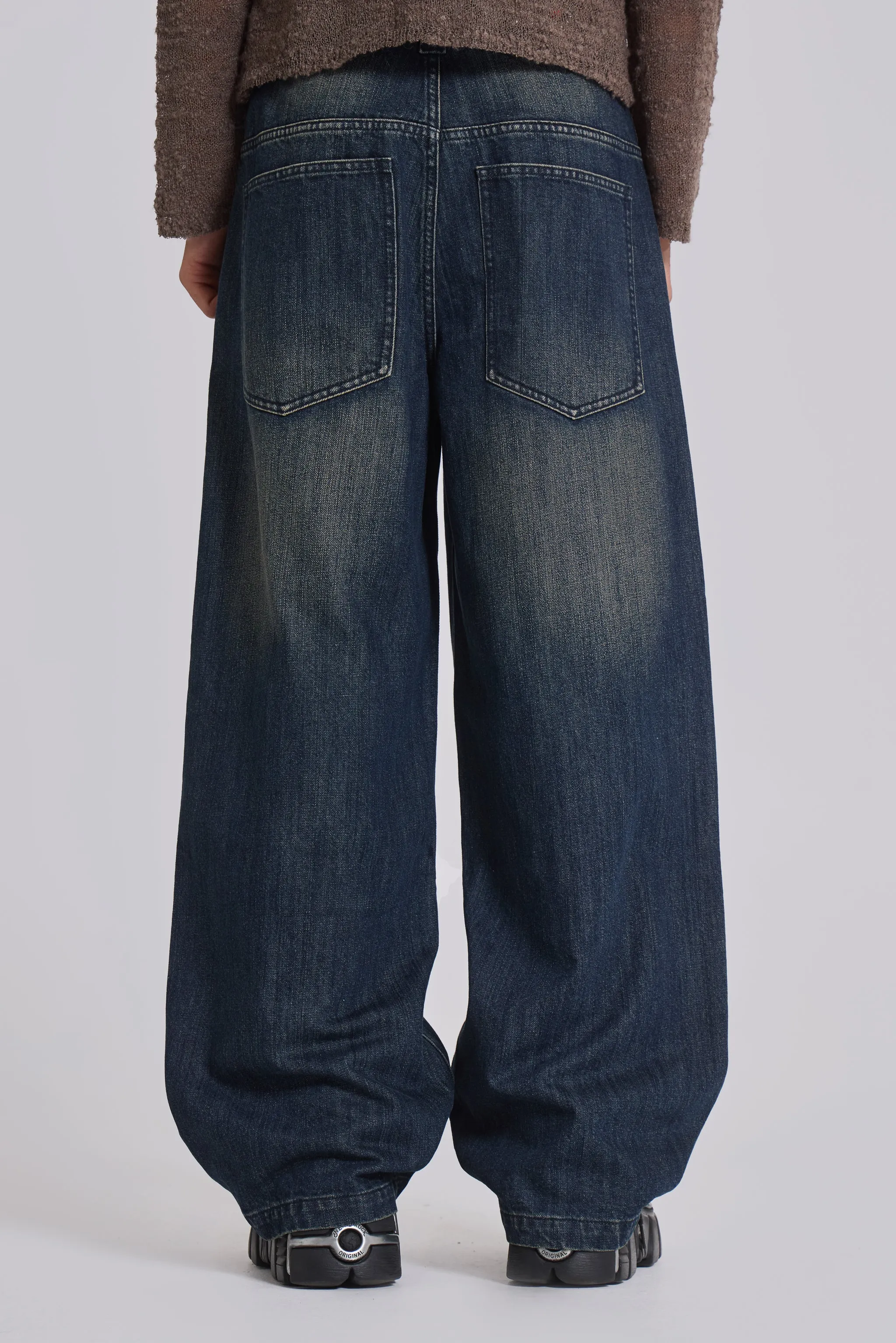 Mid Blue Slub Colossus Jeans sold by Jaded London product image thumbnail 4
