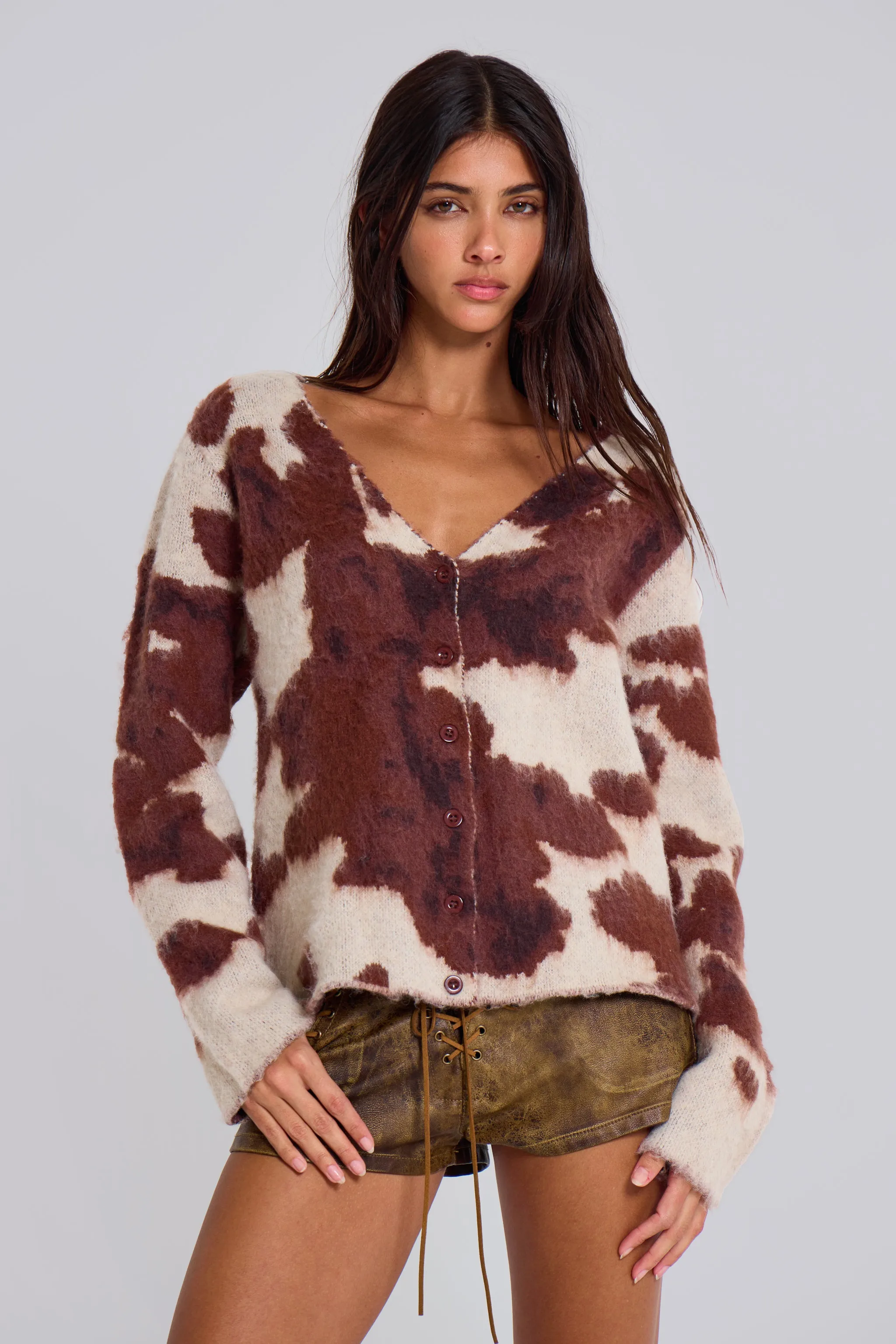 Cow Print Chuck Cardigan sold by Jaded London product image thumbnail 5