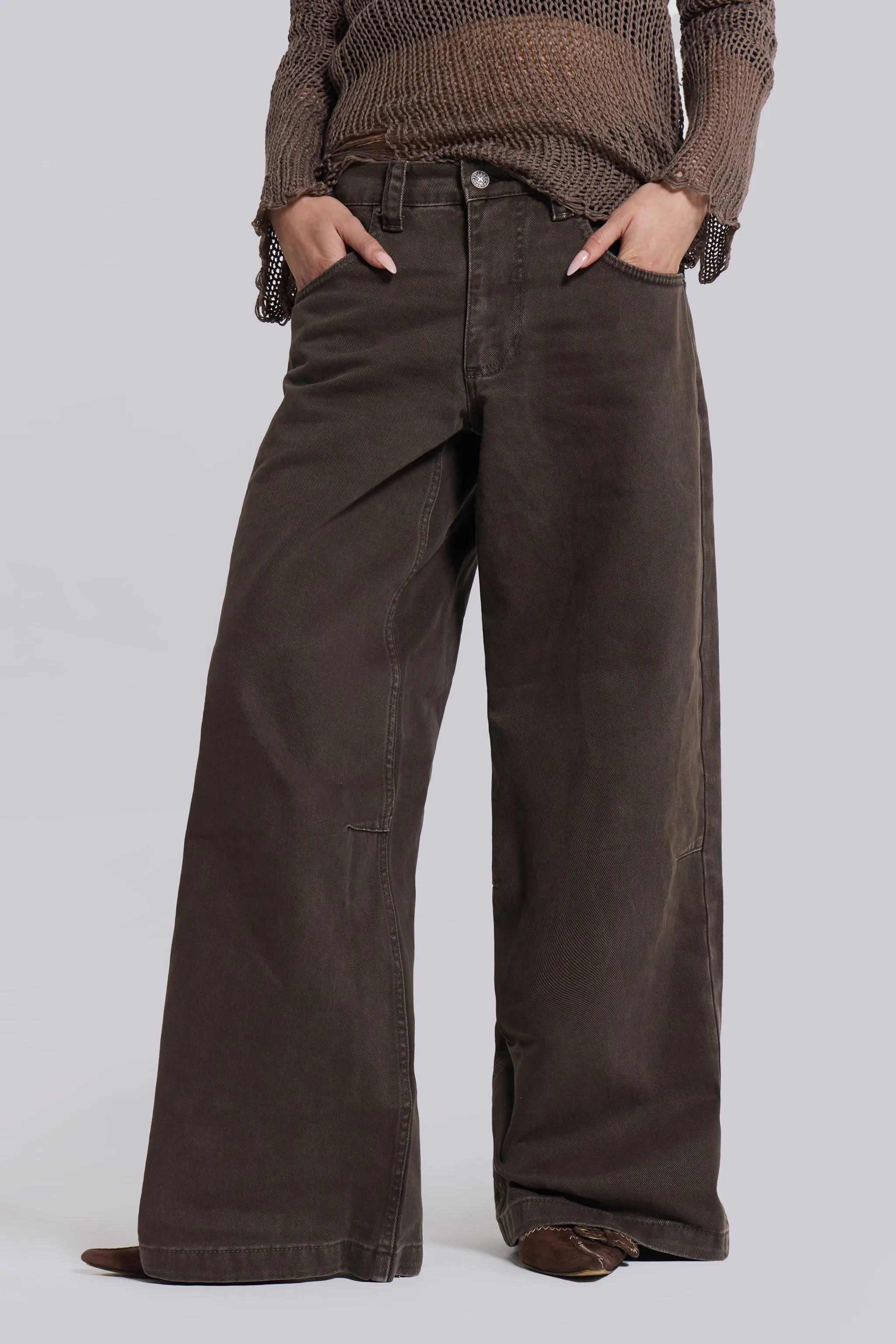 Washed Brown Colossus Jeans sold by Jaded London product image thumbnail 2