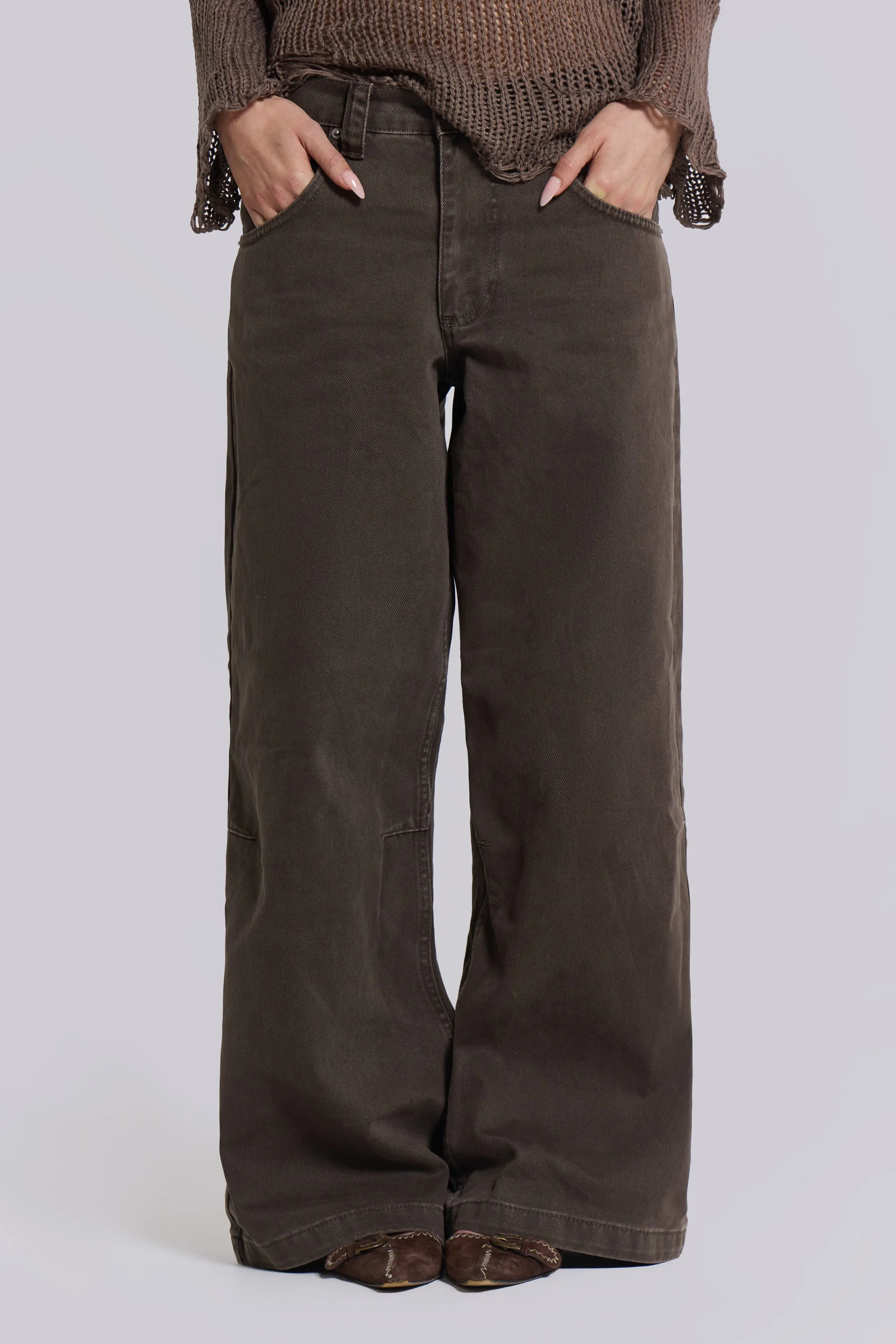 Washed Brown Colossus Jeans sold by Jaded London