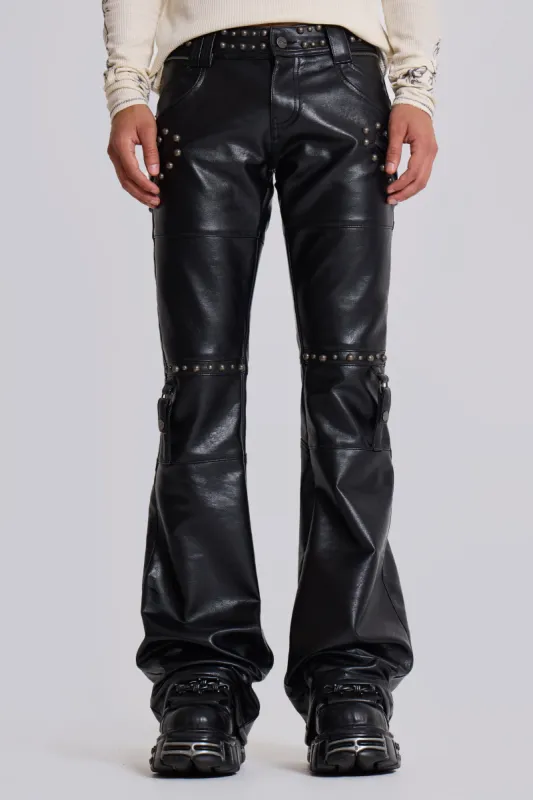 Carbon Studded Drift Bootcut Pants sold by Jaded London