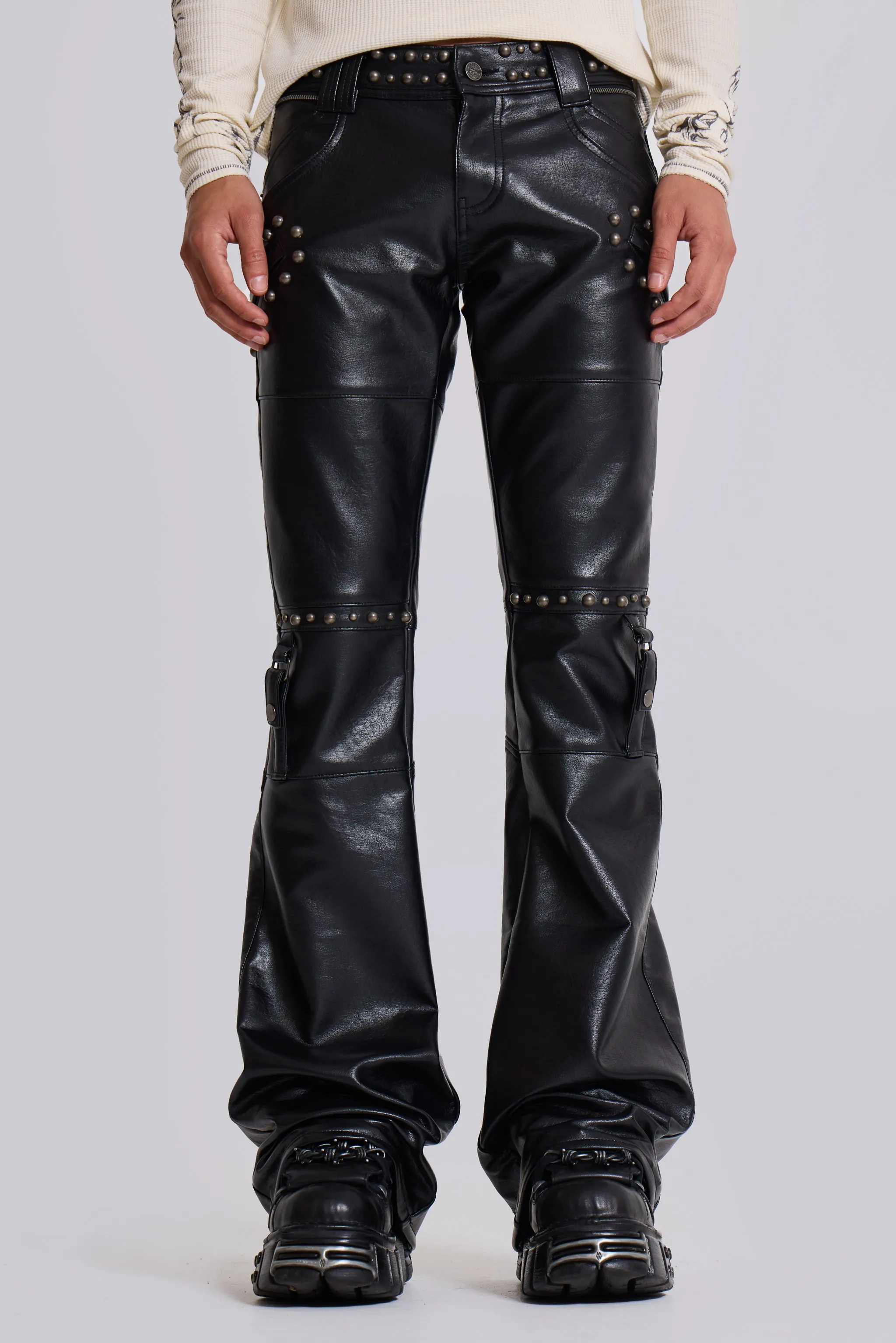 Carbon Studded Drift Bootcut Pants | Parallel