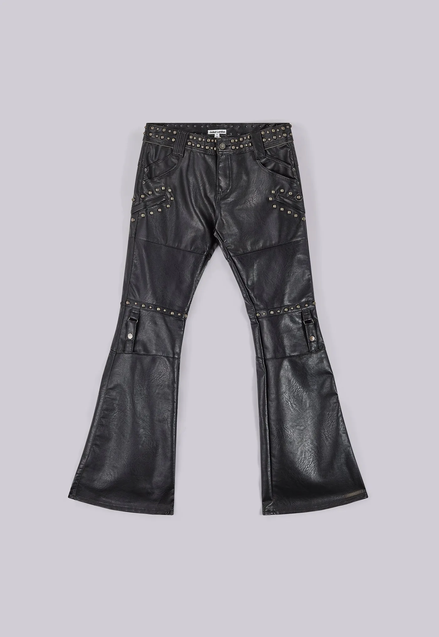 Black Carbon Studded Drift Bootcut Pants | Parallel