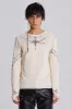 Ines Waffle White Long Sleeve Top sold by Jaded London