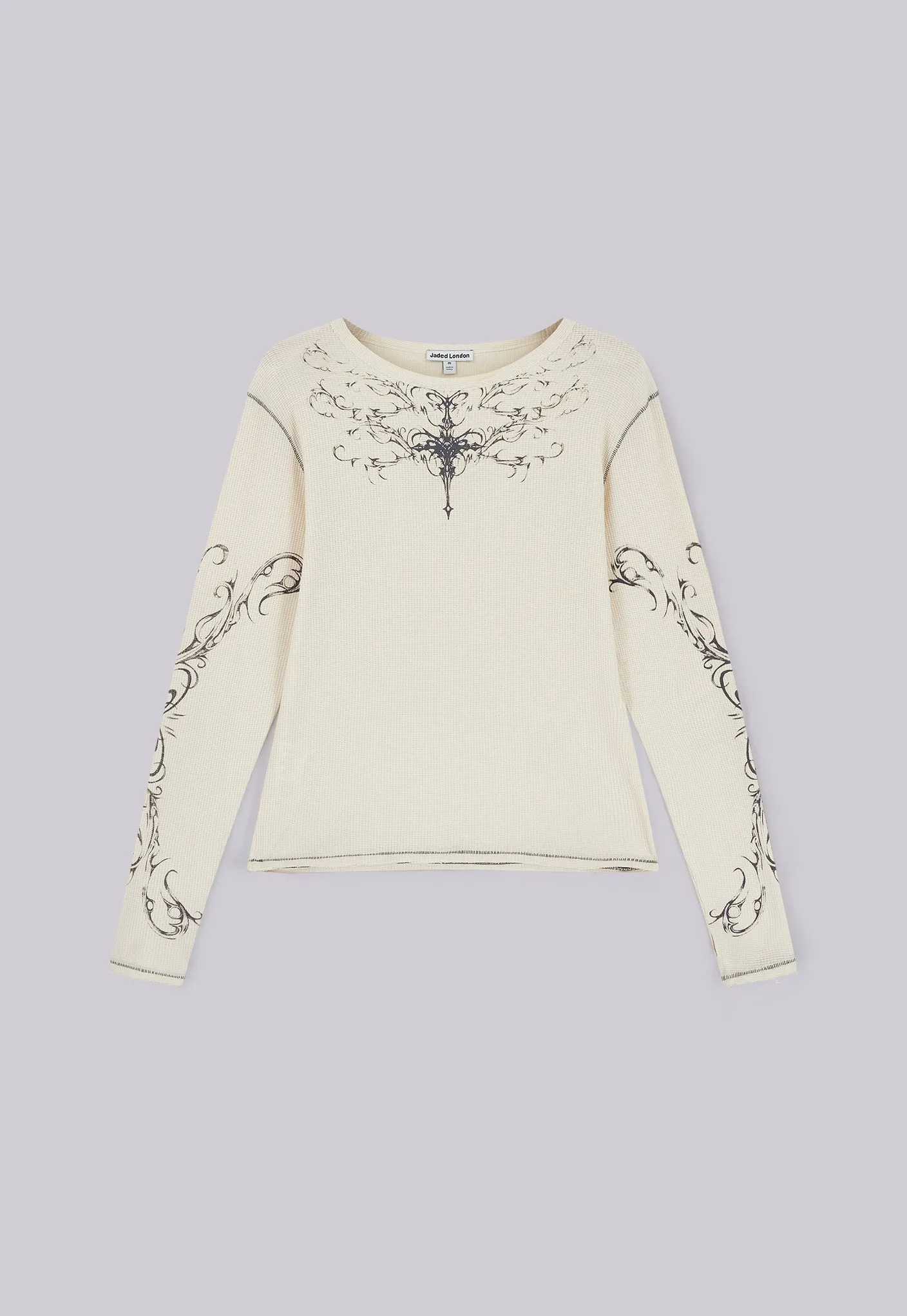 トップス Jeded London White Waffle Henley Tee Anointed White Waffle Henley T-Shirt | Jaded Man