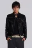 Black Real Leather Piston Jacket sold by Jaded London