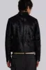 Black Real Leather Piston Jacket sold by Jaded London