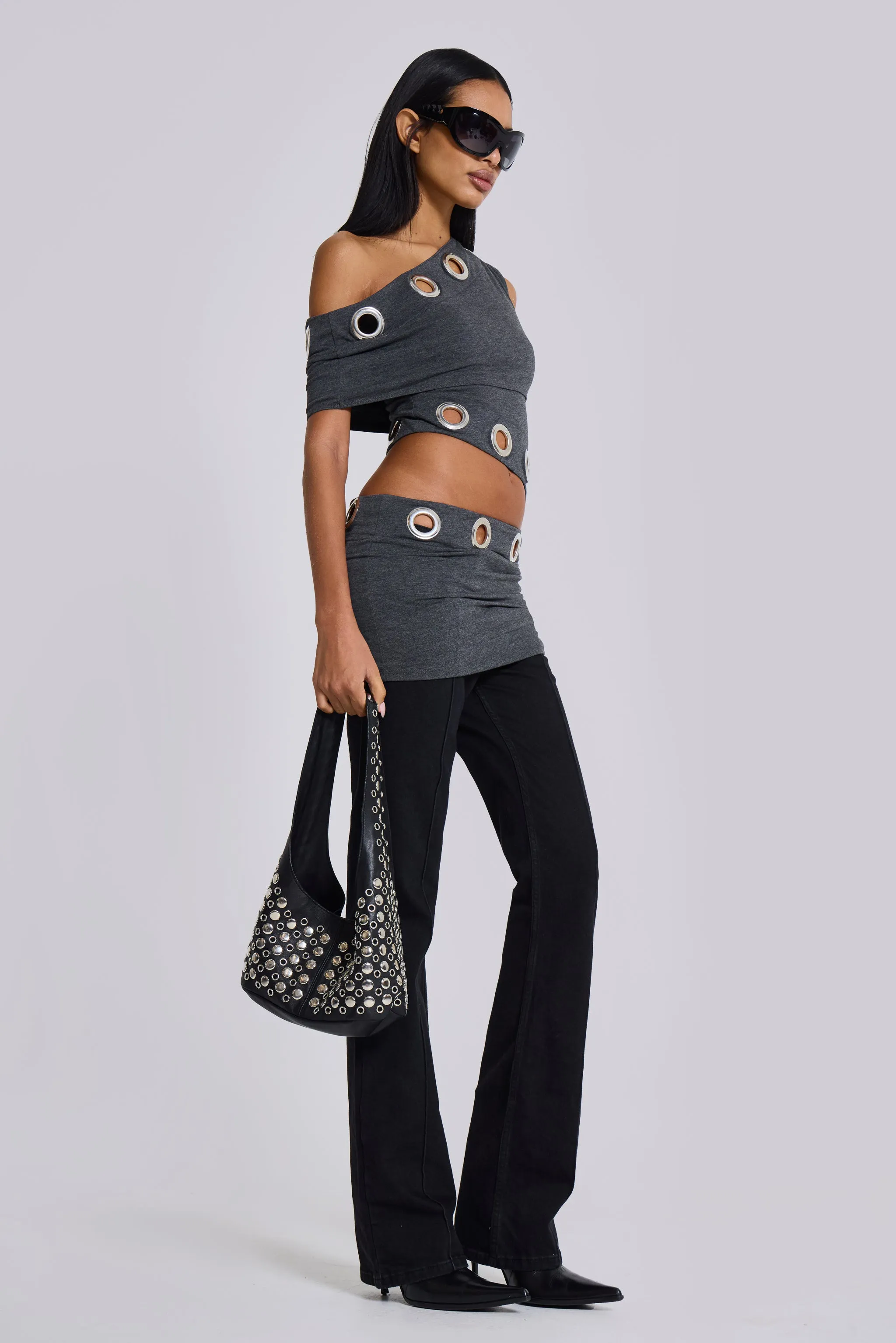 Zarco Asymmetric Mini Dress With Eyelets sold by Jaded London product image thumbnail 2