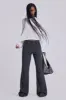 Grey Pinstripe Stacked Bootcut Suit Pants sold by Jaded London