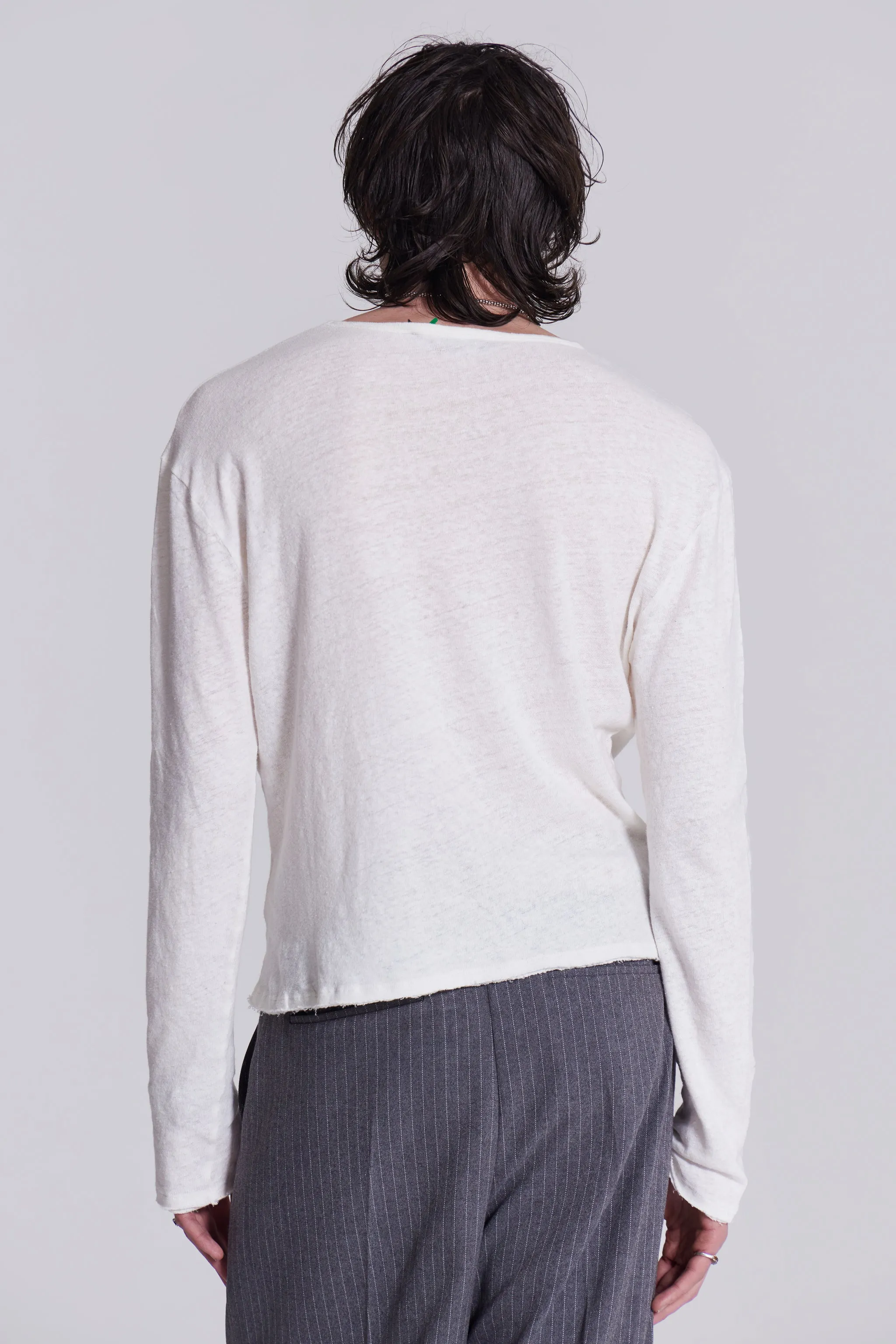 Off White Slub Long Sleeve sold by Jaded London product image thumbnail 3