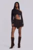 Dera Asymmetric Cut Out Mini Dress in Brown sold by Jaded London