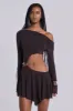 Dera Asymmetric Cut Out Mini Dress in Brown sold by Jaded London