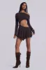 Dera Asymmetric Cut Out Mini Dress in Brown sold by Jaded London
