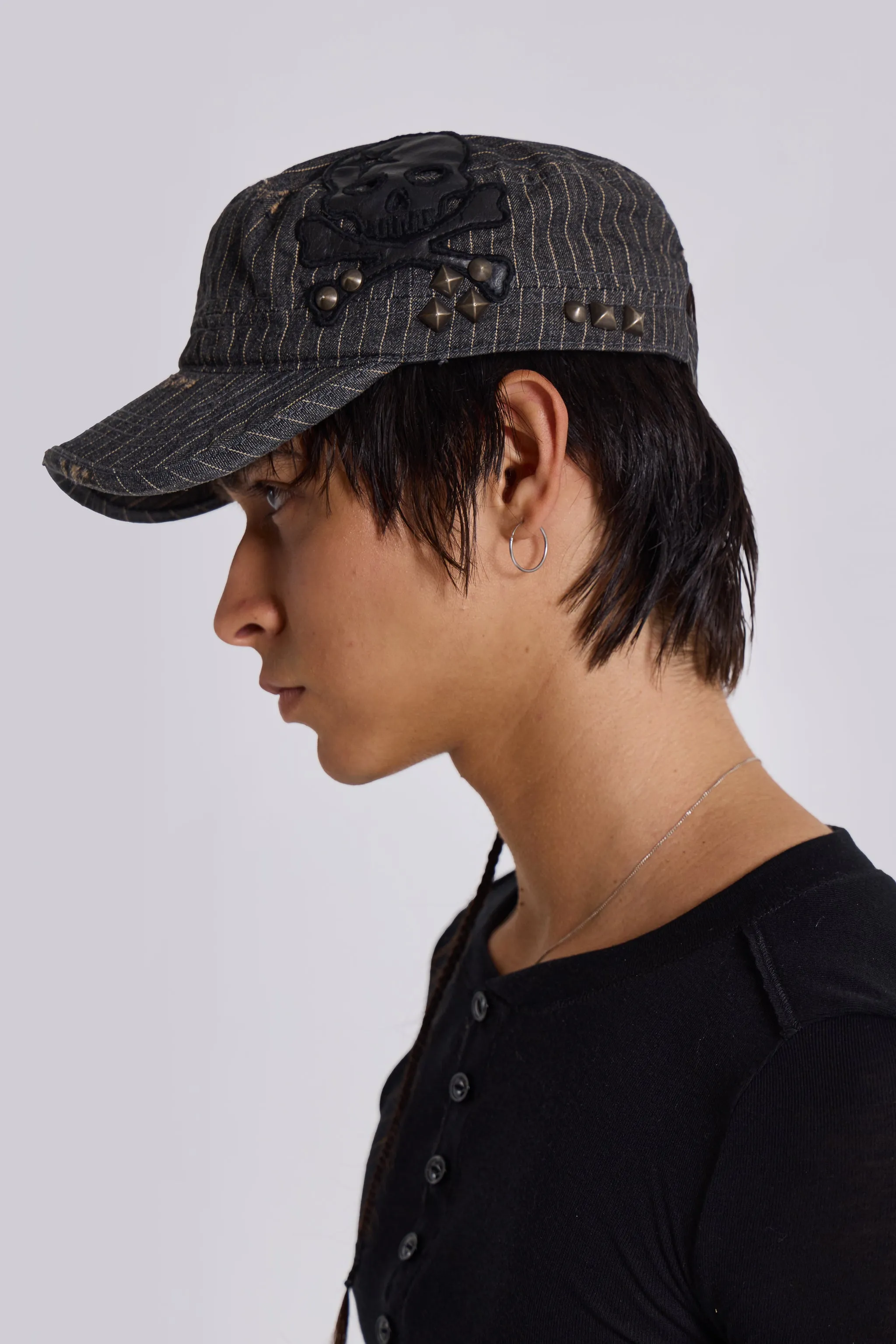 Pinstripe Baker Boy Hat sold by Jaded London product image thumbnail 2