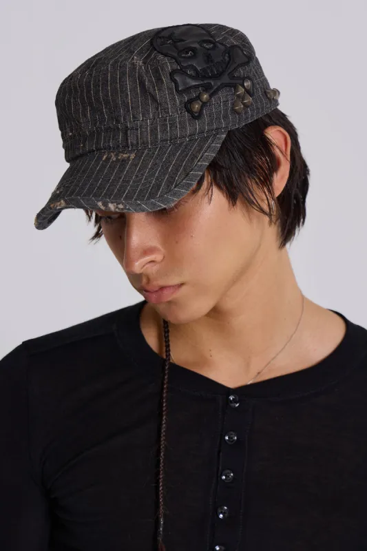 Pinstripe Baker Boy Hat sold by Jaded London