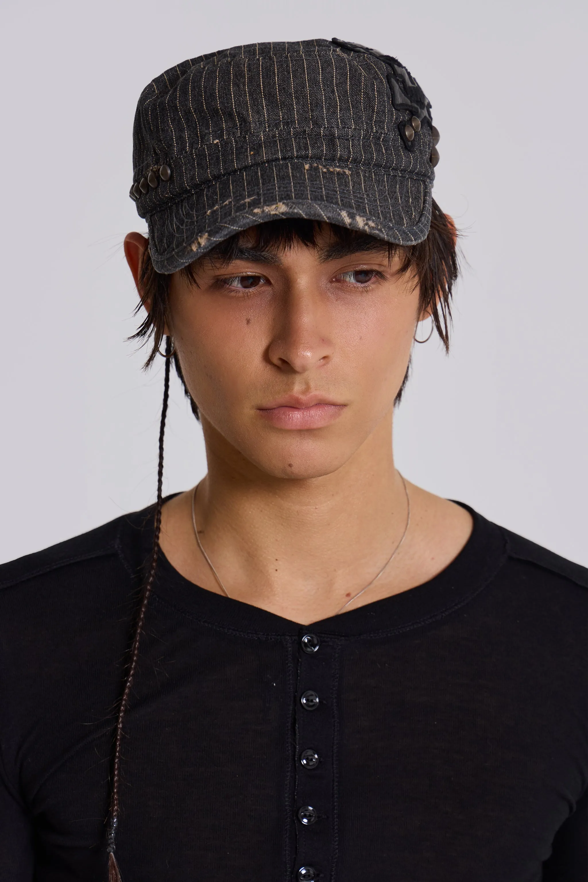 Pinstripe Baker Boy Hat sold by Jaded London product image thumbnail 3