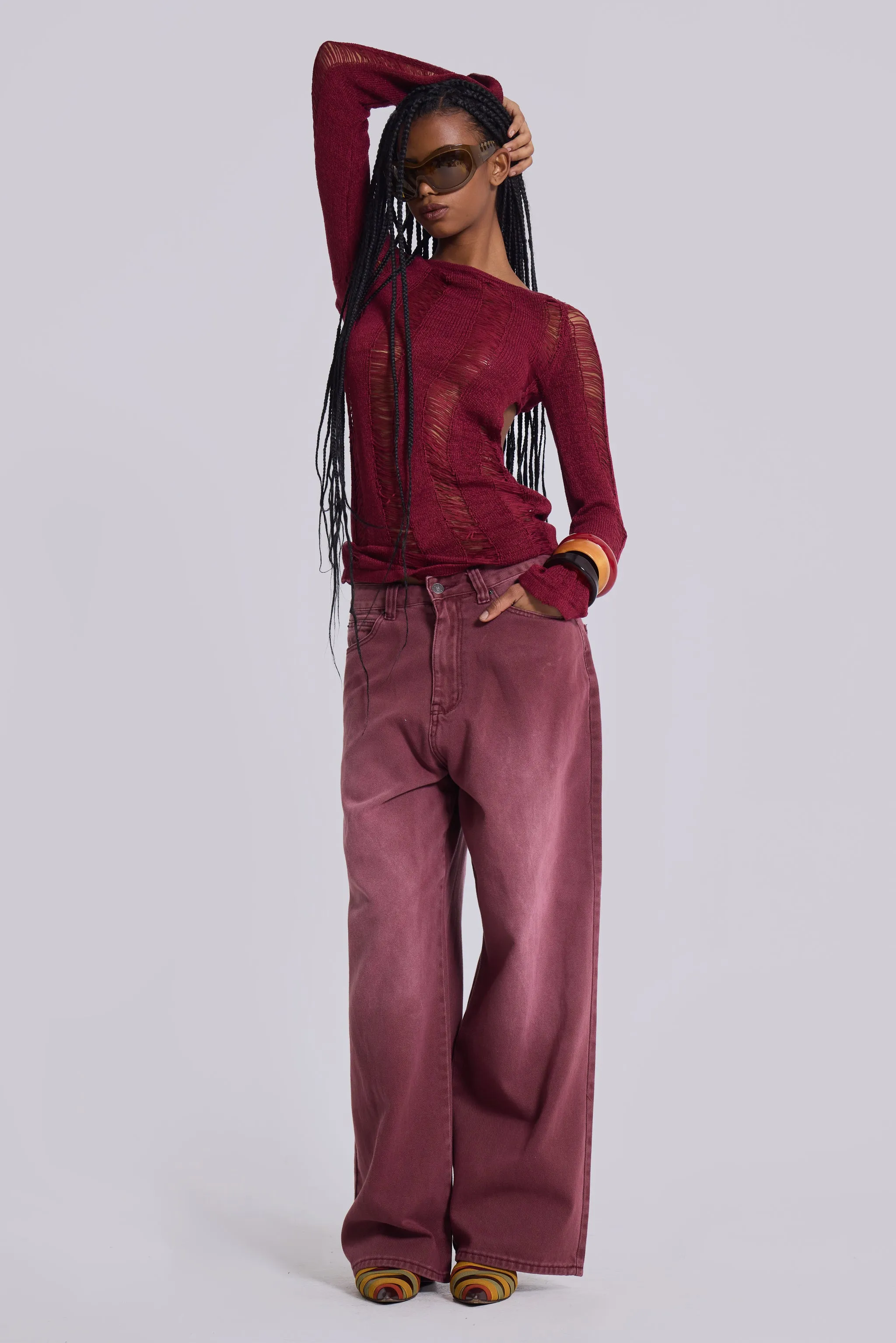 Red Washed XL Colossus Jeans sold by Jaded London product image thumbnail 3