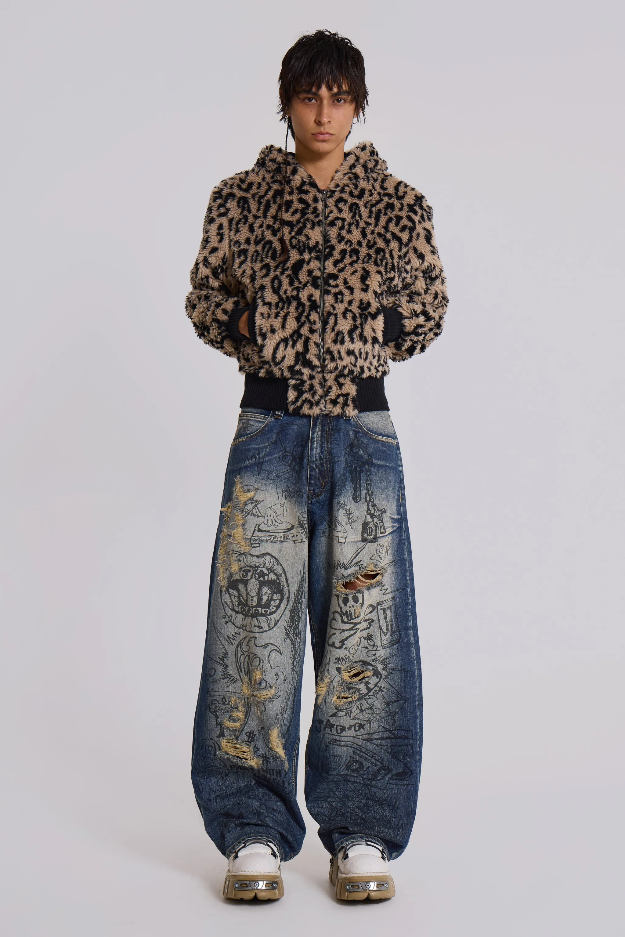 Graffiti XL Colossus Washed Jeans sold by Jaded London product image thumbnail 2