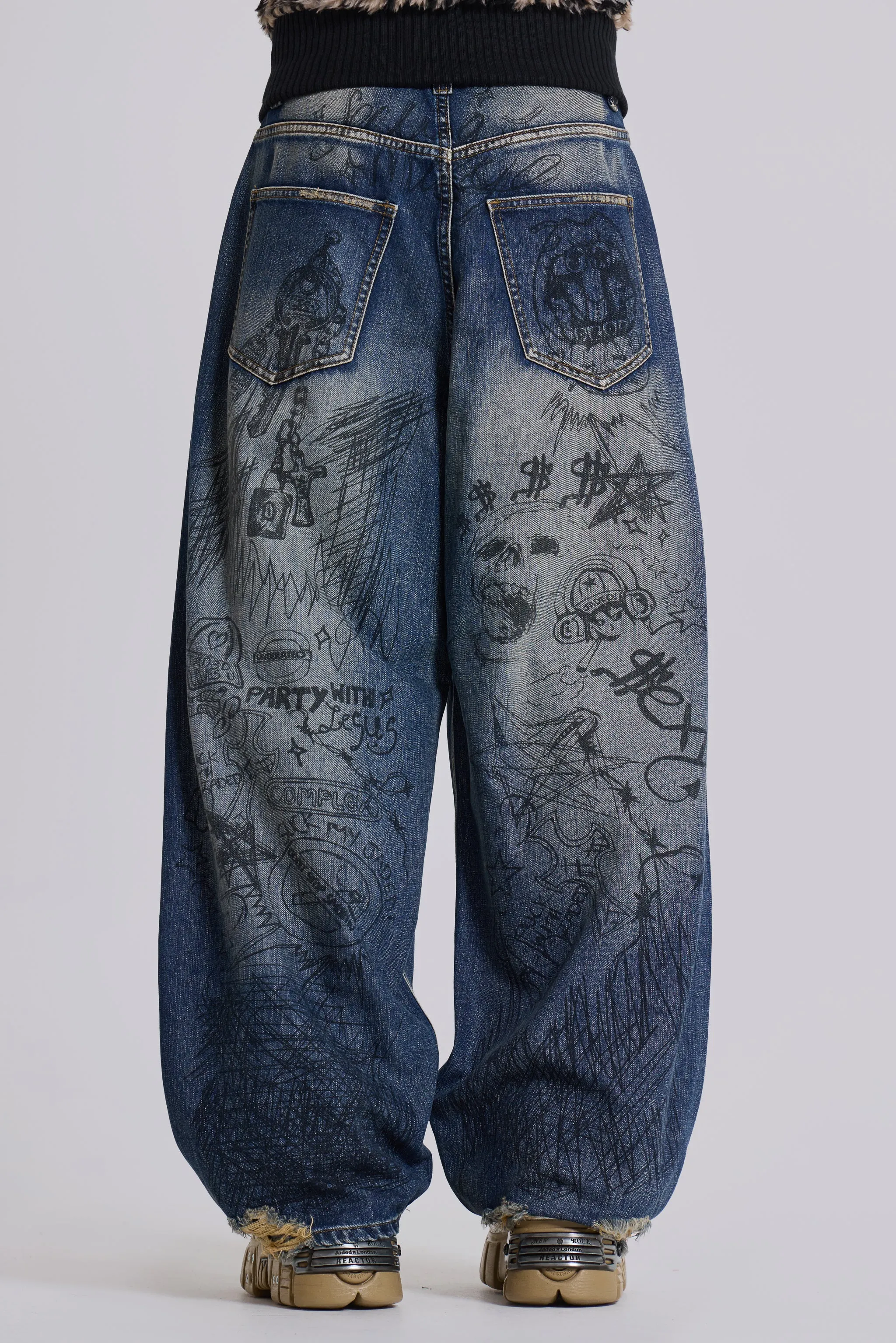 Graffiti XL Colossus Washed Jeans sold by Jaded London product image thumbnail 3