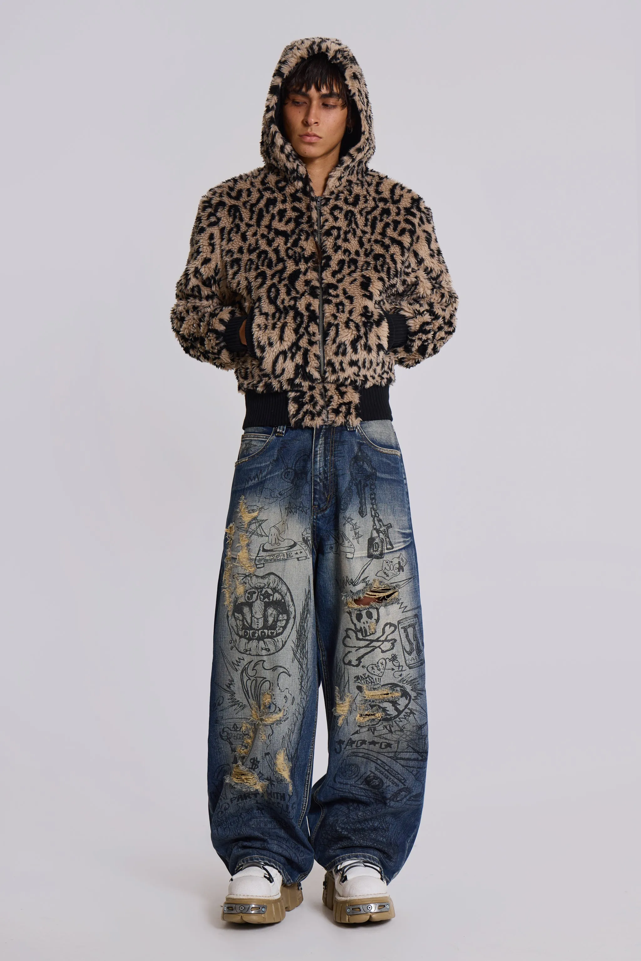 Graffiti XL Colossus Washed Jeans sold by Jaded London product image thumbnail 5
