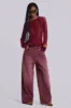 Burgundy Washed XL Colossus Jeans sold by Jaded London