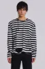 Dirty Striped Oversized Long Sleeve Tee sold by Jaded London