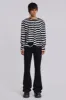 Dirty Striped Oversized Long Sleeve Tee sold by Jaded London