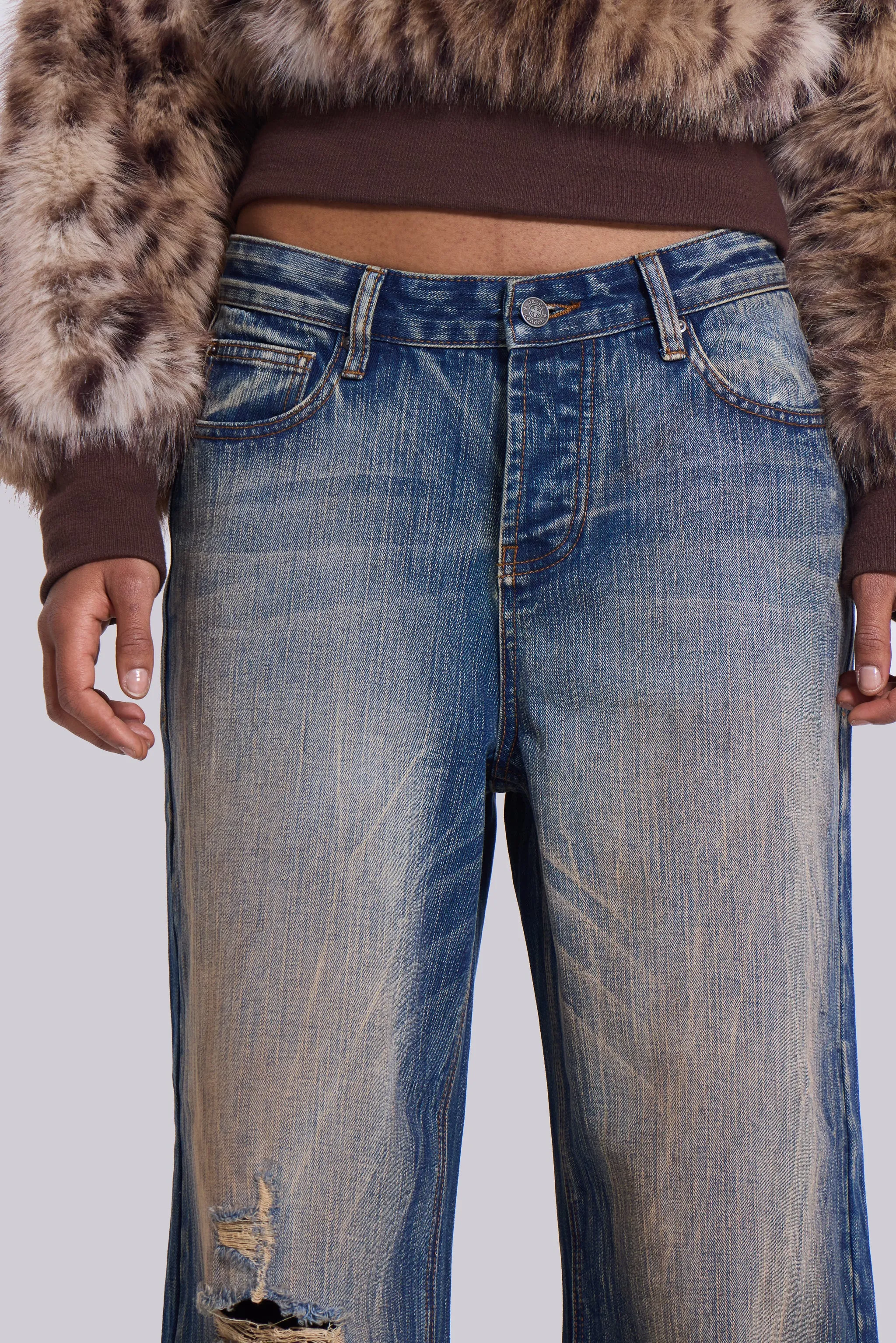 Vortex Baggy Flared Jeans sold by Jaded London product image thumbnail 3