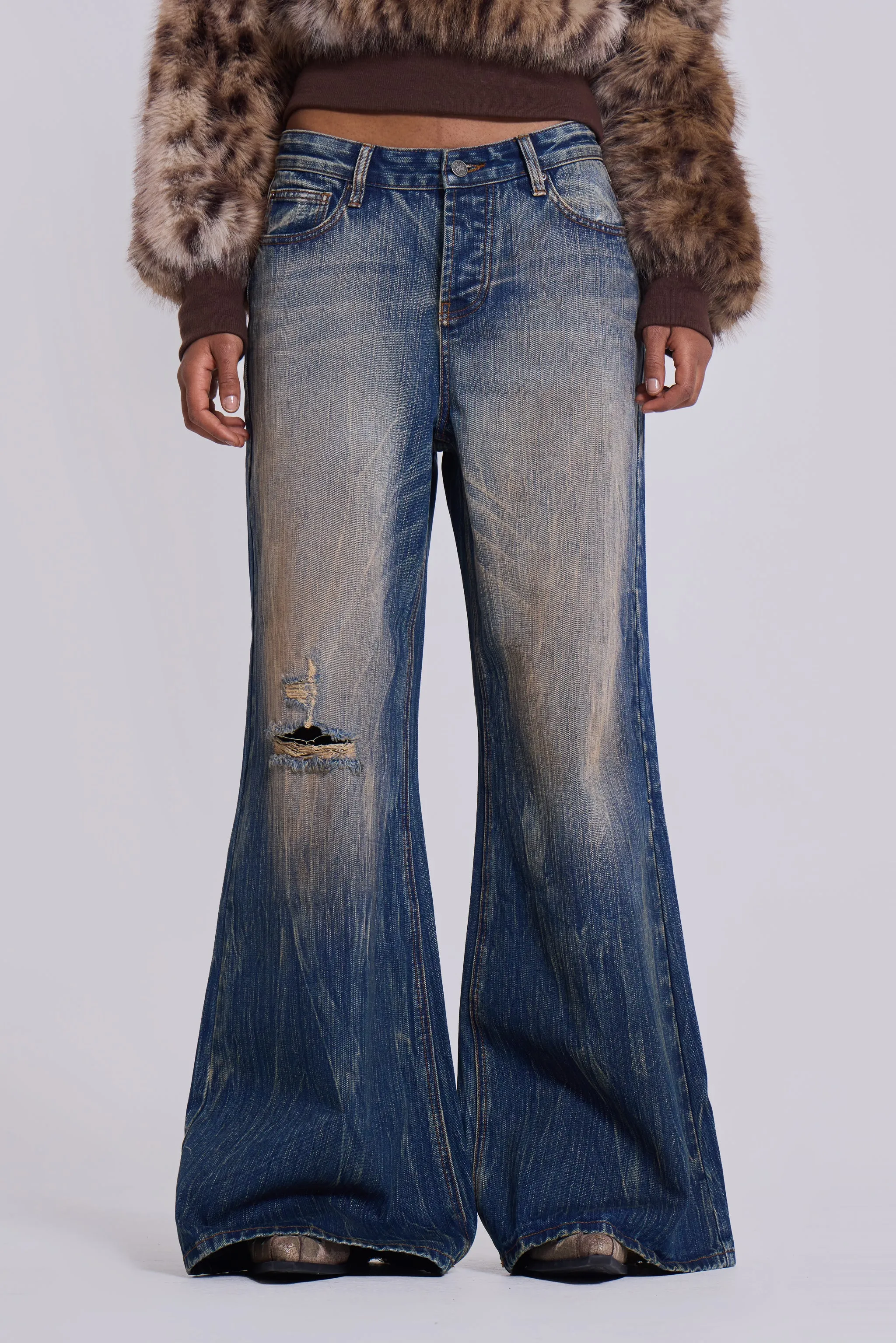 Vortex Baggy Flared Jeans sold by Jaded London product image thumbnail 2