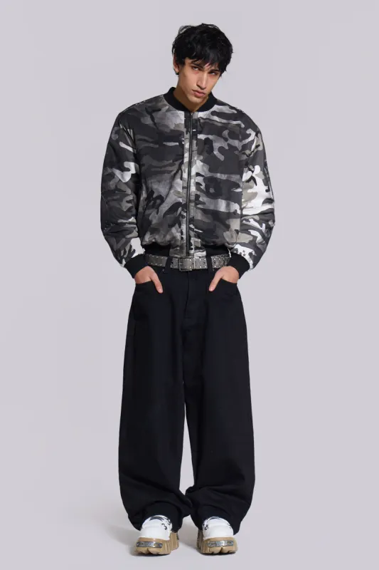 Dirty Camo Bomber Jacket sold by Jaded London