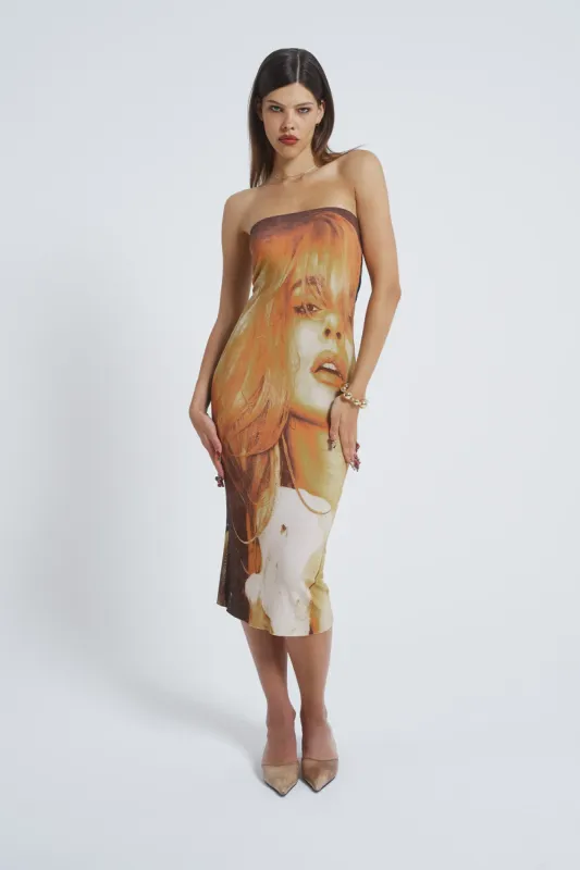 Teased Multi-wear Bodycon Slip Midi Dress sold by Jaded London