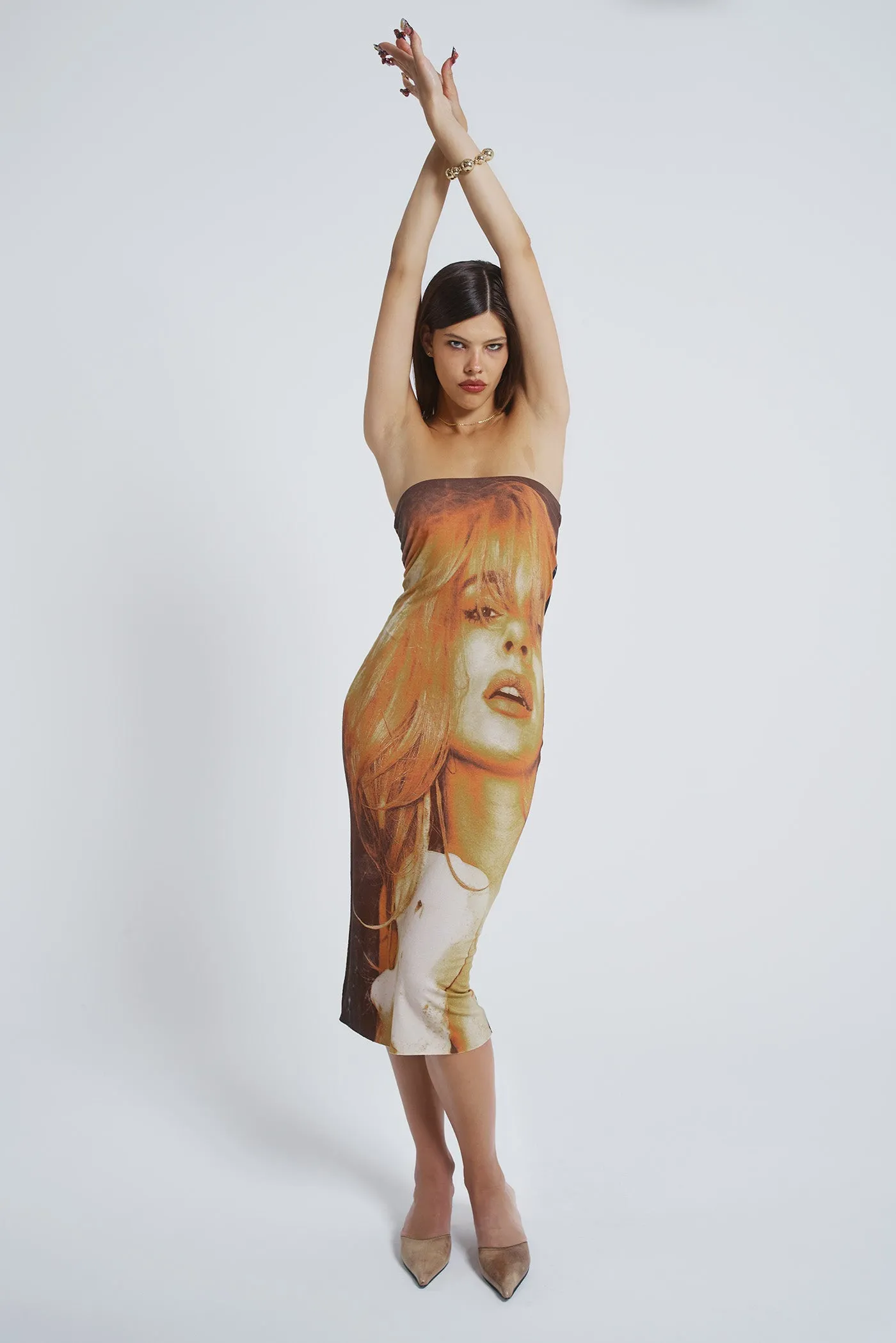 Teased Multi-wear Bodycon Slip Midi Dress sold by Jaded London product image thumbnail 5