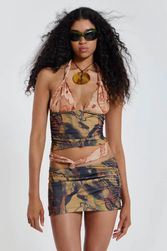 Ammos Knotted Halterneck Top sold by Jaded London
