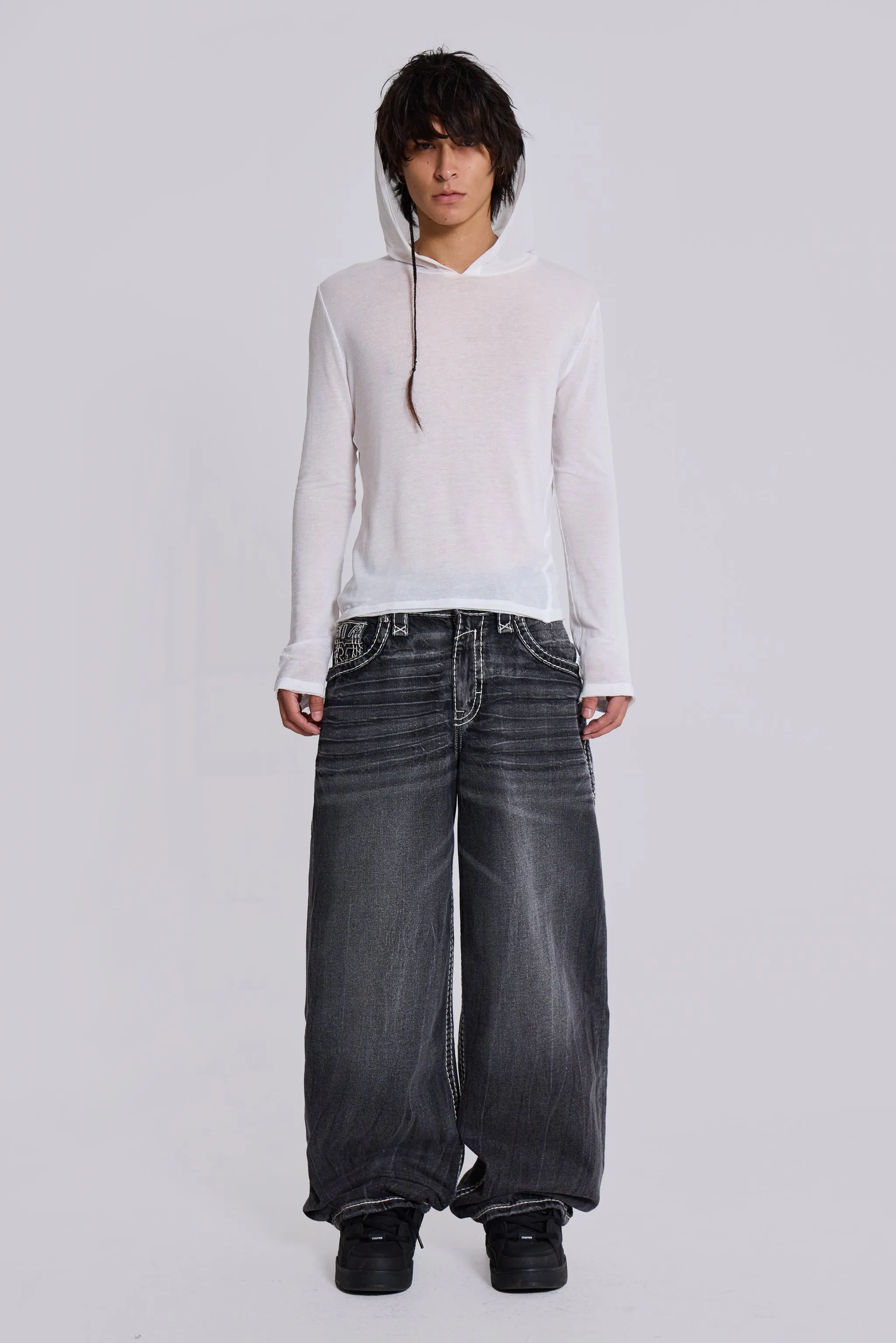 White Marl Mist Hoodie sold by Jaded London product image thumbnail 5