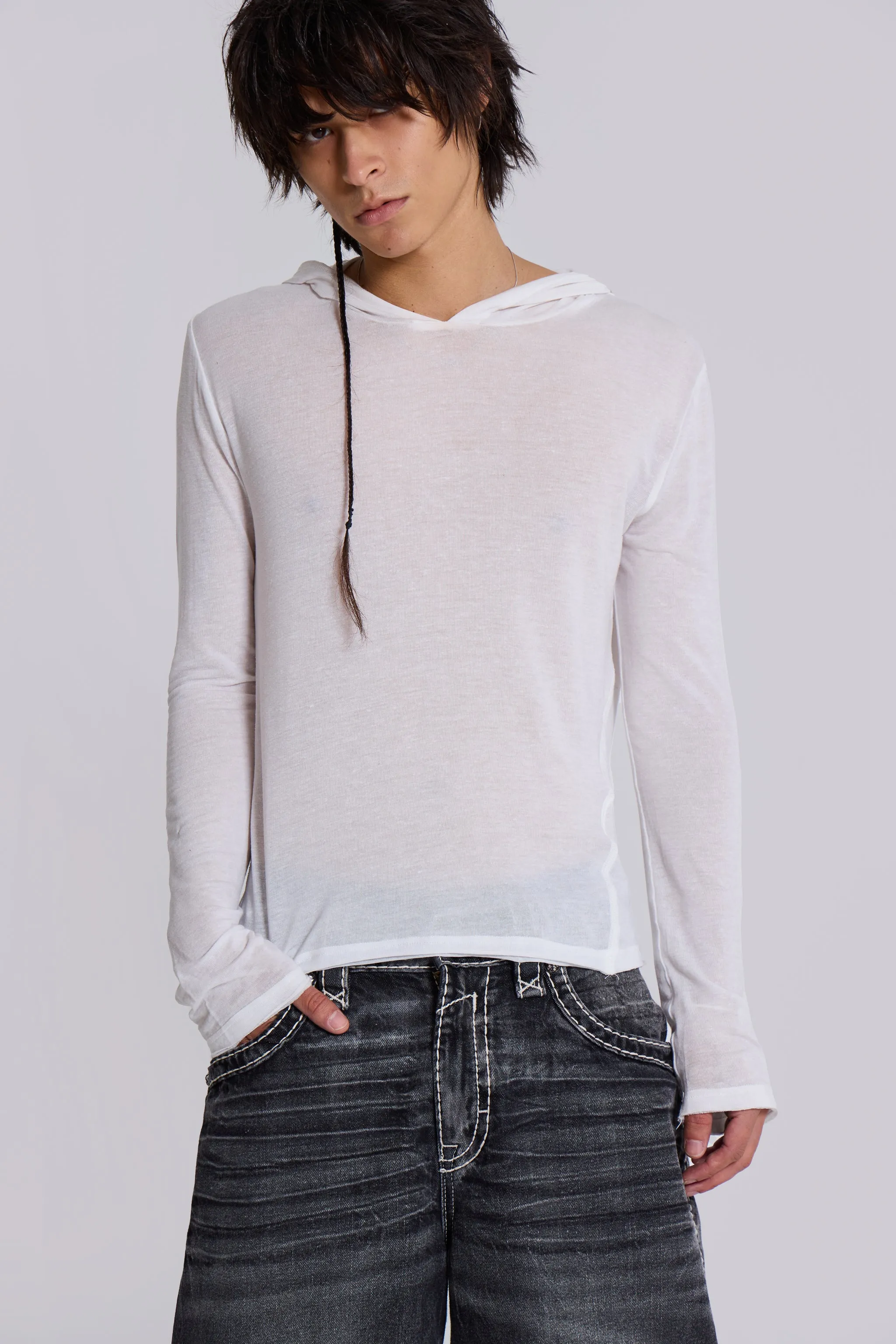 White Marl Mist Hoodie sold by Jaded London product image thumbnail 2