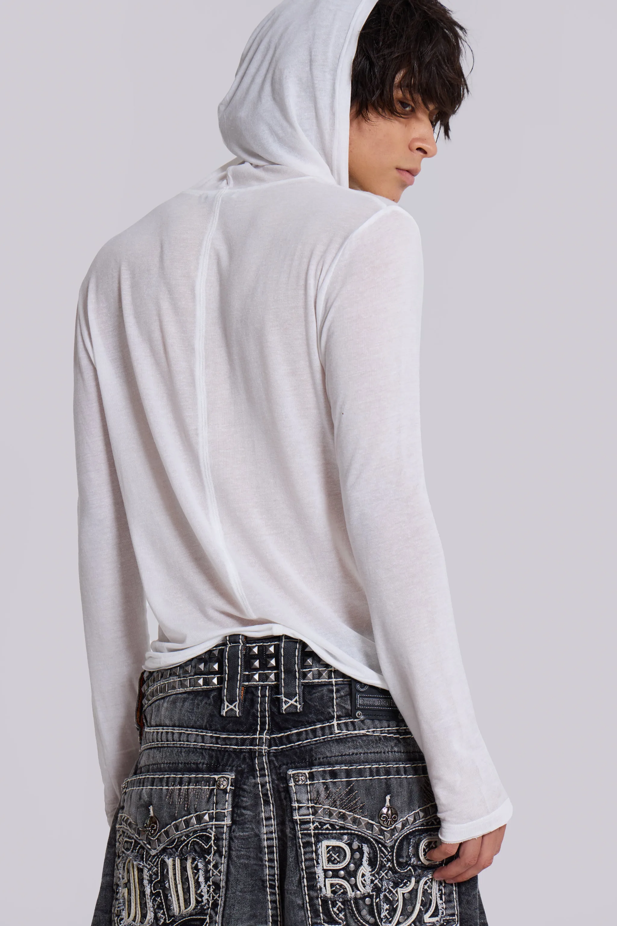 White Marl Mist Hoodie sold by Jaded London product image thumbnail 3